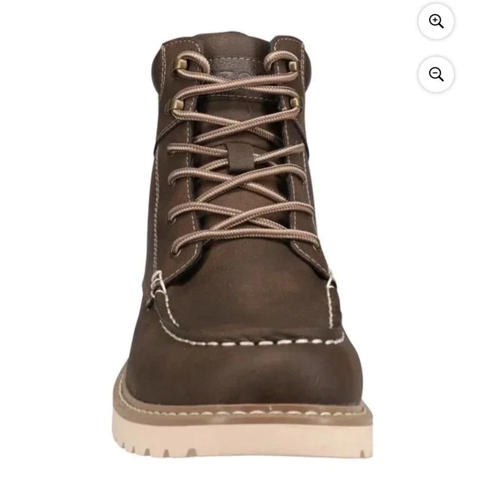 Izod NIB Miles Boot Brown‎ Men Sz 8 Lace Up Memory Foam